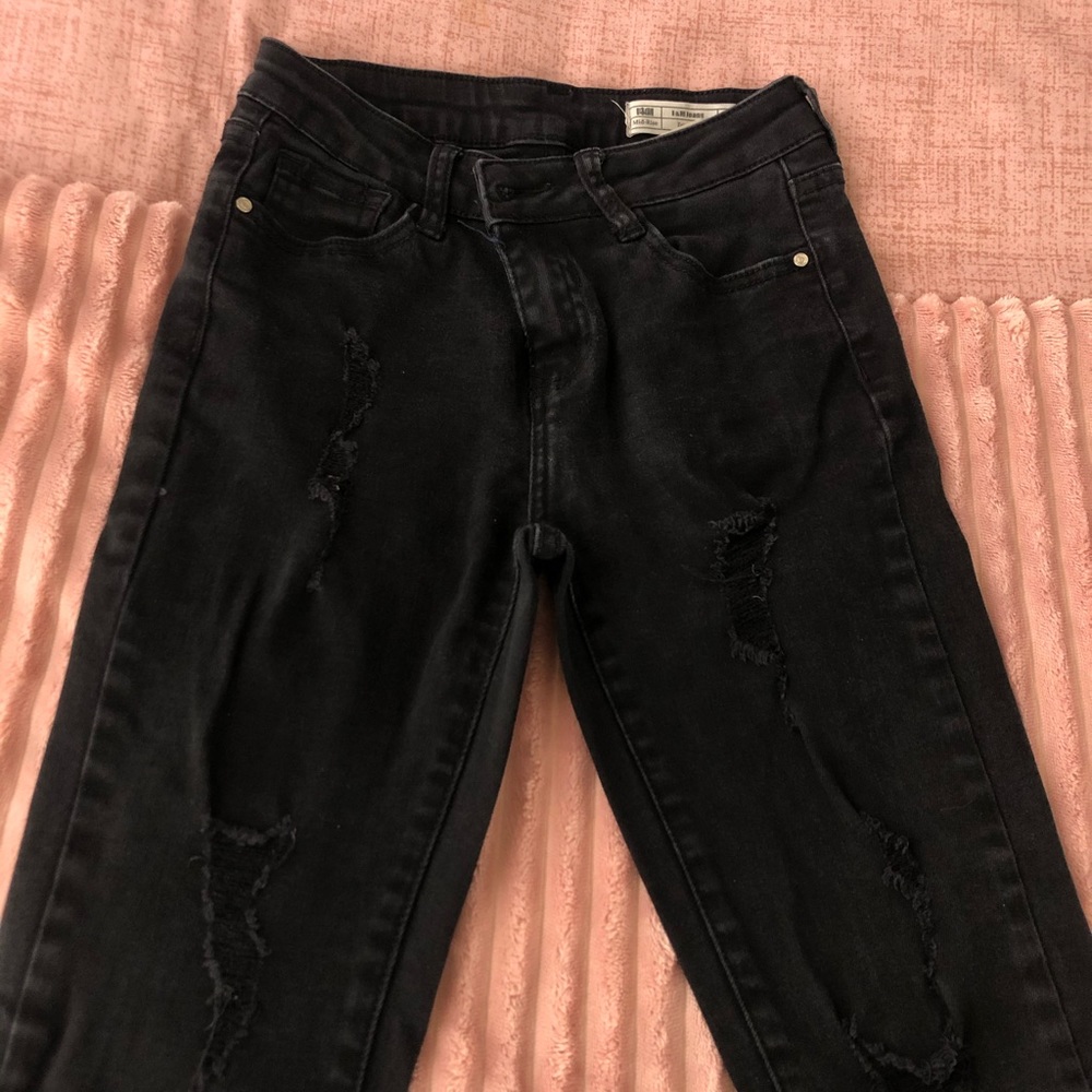 Black denim jeans
